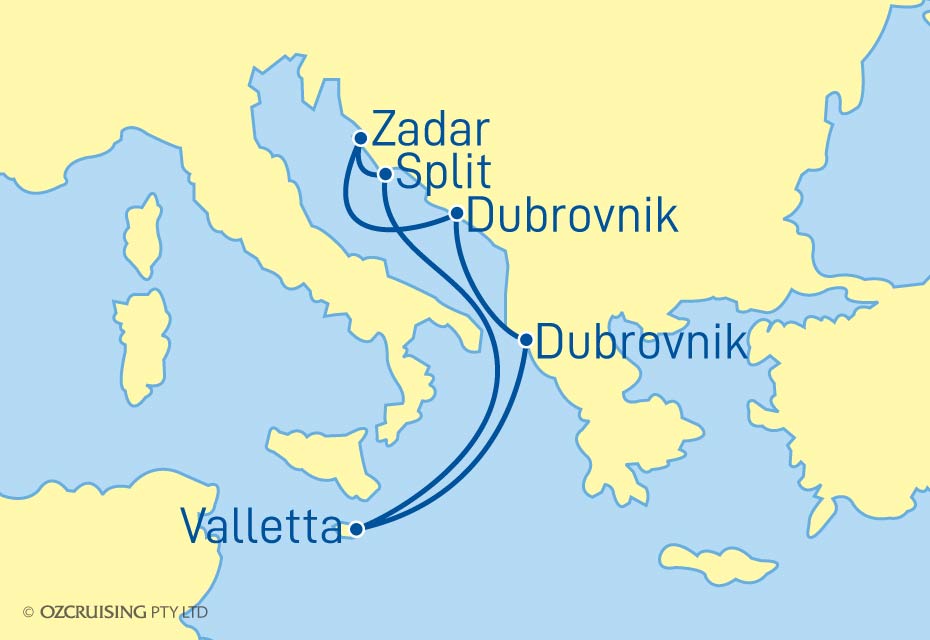 azura cruise map