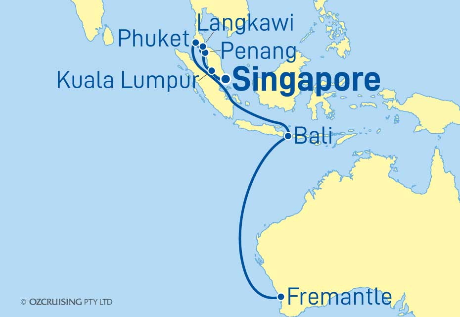 12 Night Singapore to Fremantle Cruise on the Coral Princess - PC24-6417