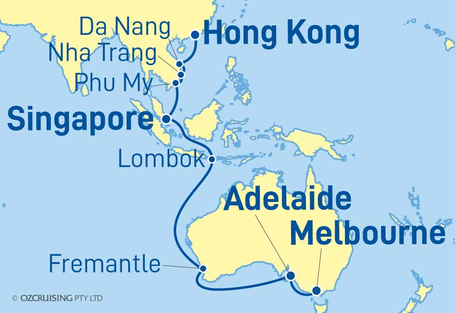 Majestic Princess Melbourne to Hong Kong - Ozcruising.com.au