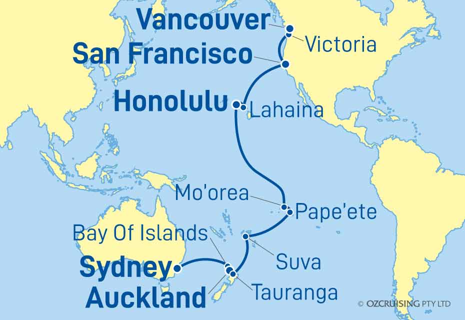 Grand Princess Sydney to Vancouver - Cruises.com.au
