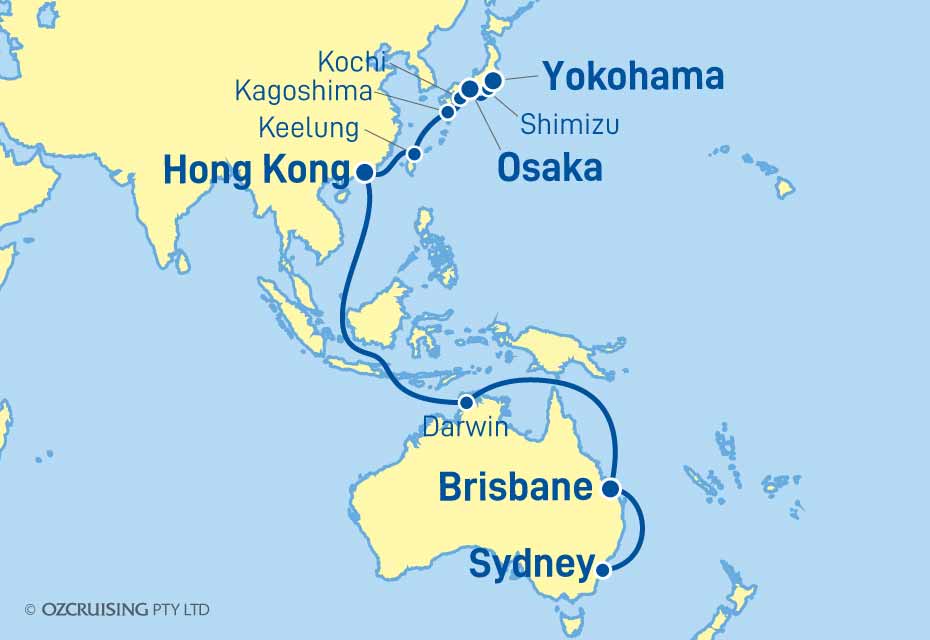 Royal Princess Sydney to Yokohama - Ozcruising.com.au