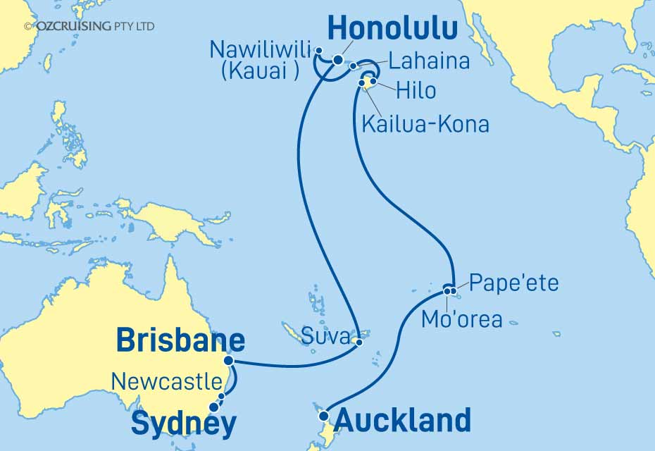Coral Princess Hawaii, Tahiti and New Zealand - Cruises.com.au
