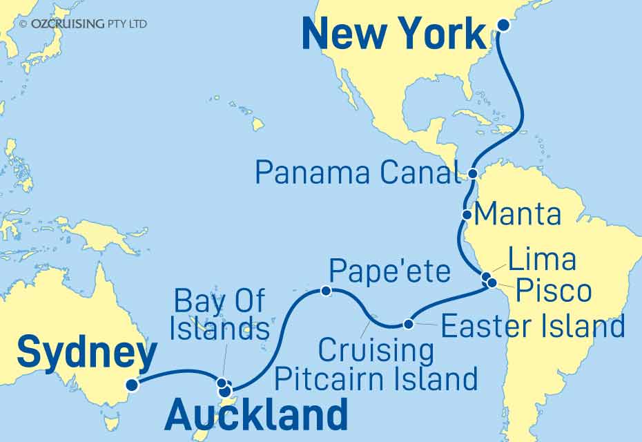 Coral Princess New York to Sydney - Ozcruising.com.au