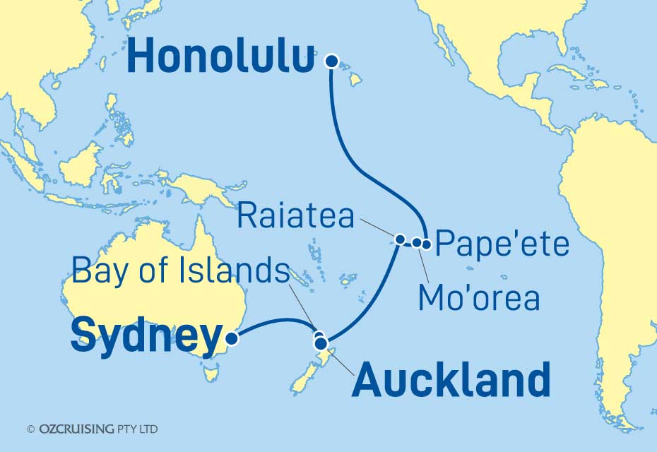 Celebrity Eclipse Honolulu to Sydney - Ozcruising.com.au