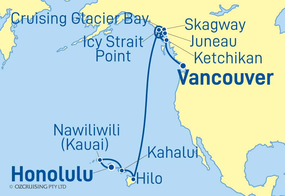 16 Night Hawaii & Alaska Cruise on the Norwegian Spirit NC24SPR