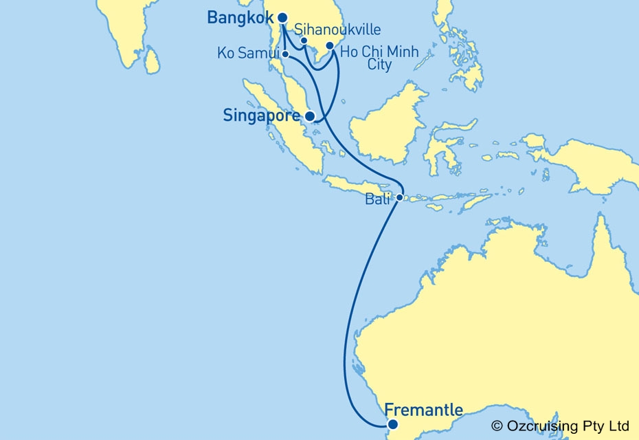 Sea Princess Fremantle to Singapore - Ozcruising.com.au