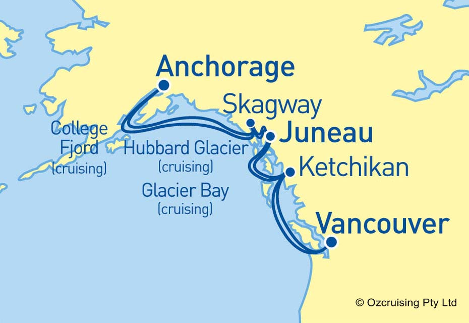 Golden Princess Alaska - Glacier Bay - Ozcruising.com.au
