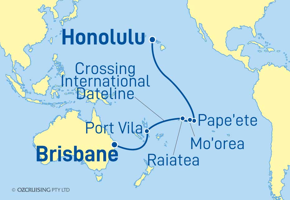 cruise ship from brisbane to hawaii