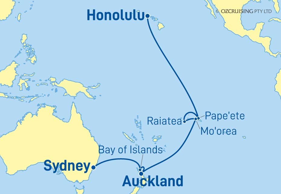 Enchantment Of The Seas Honolulu to Sydney - Ozcruising.com.au