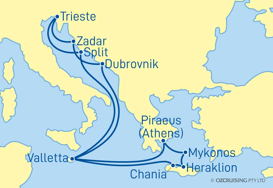 Azura Italy, Malta, Croatia & Greece - Cruises.com.au