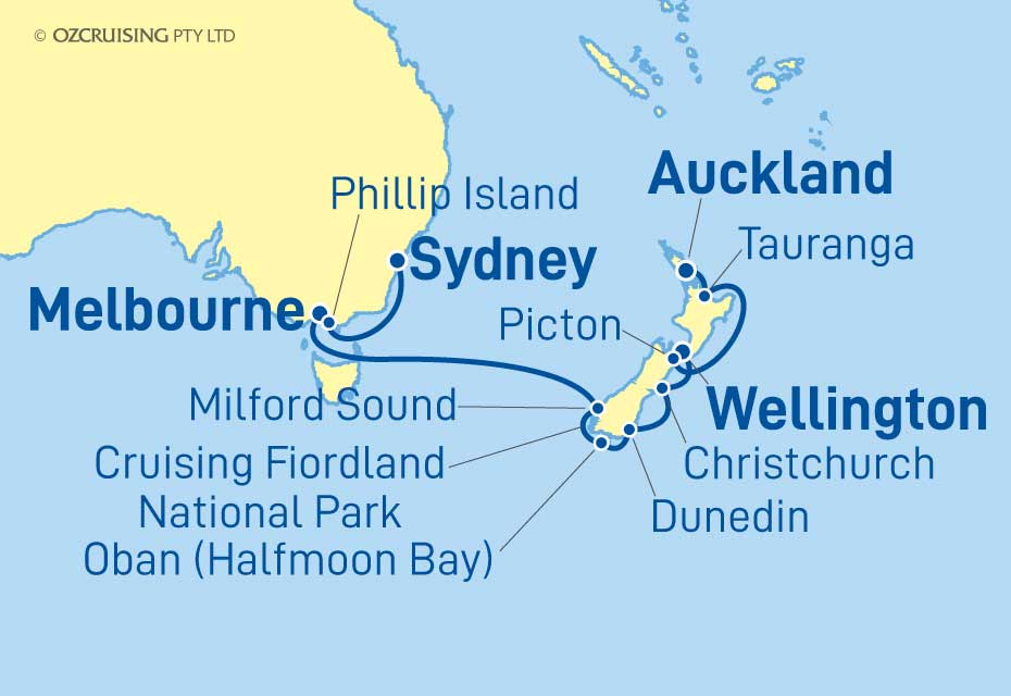 15 Night Sydney to Auckland Cruise on the Seabourn Odyssey SB244410.