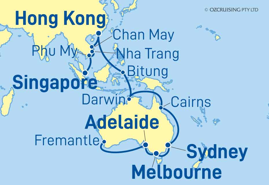 Queen Mary 2 Fremantle to Singapore - Ozcruising.com.au