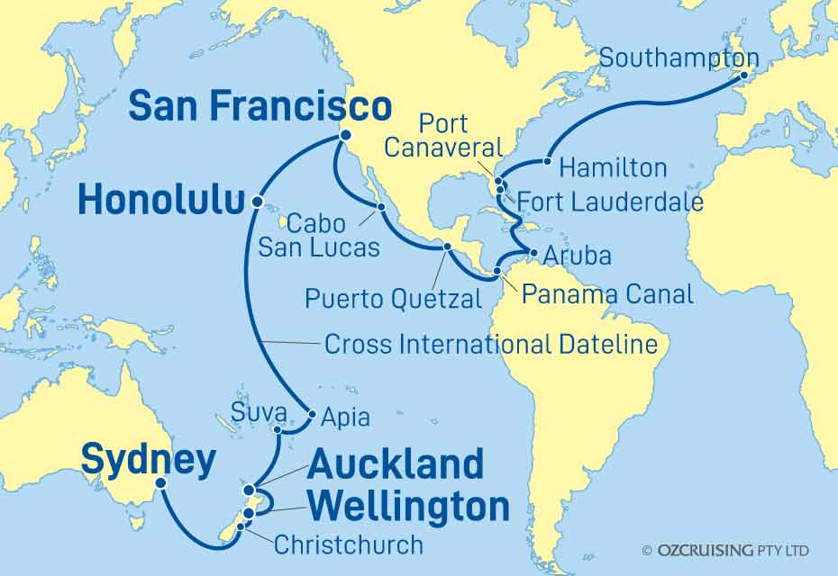 Queen Victoria Southampton to Sydney - Cruises.com.au