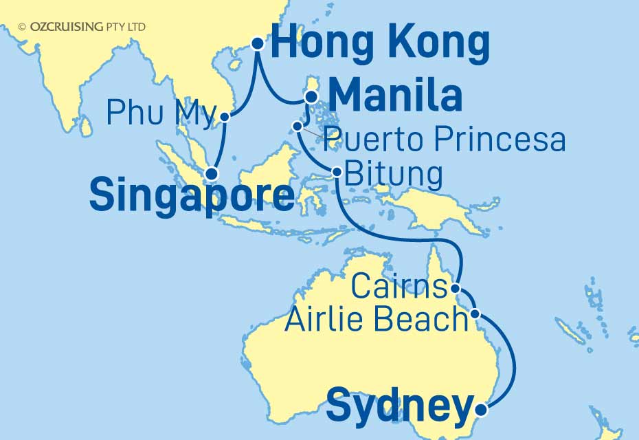 22 Night Sydney to Singapore Cruise on the Queen Victoria CU24V407A