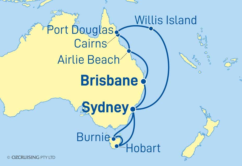 Queen Elizabeth Queensland and Tasmania - Cruises.com.au