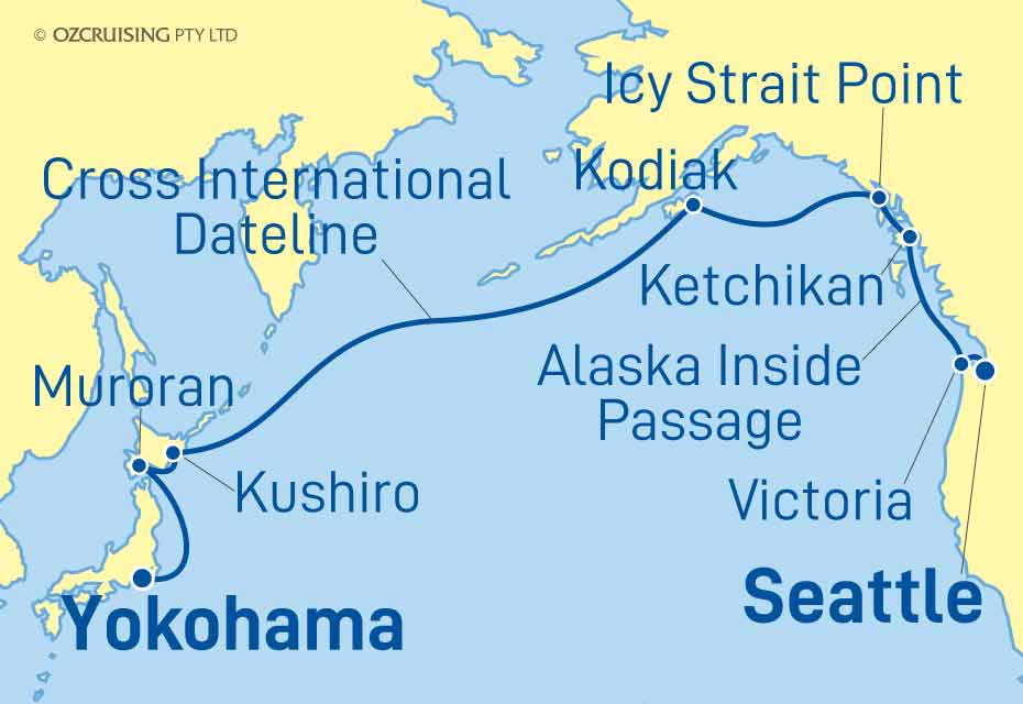 ms Westerdam Yokohama to Seattle - Ozcruising.com.au