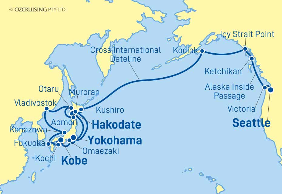 ms Westerdam Yokohama to Seattle - Cruises.com.au