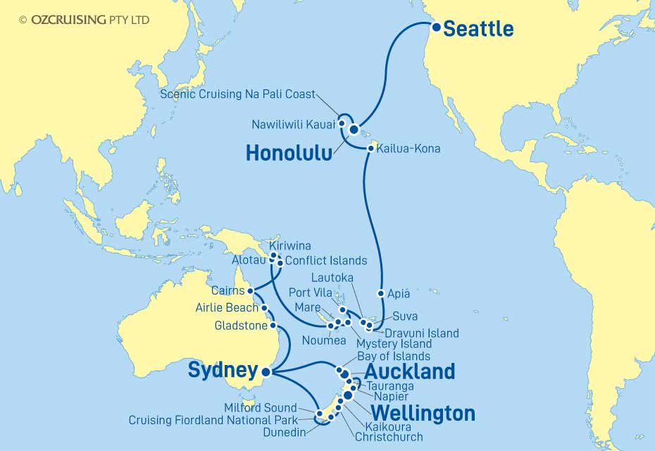 ms Westerdam Seattle to Sydney - Ozcruising.com.au