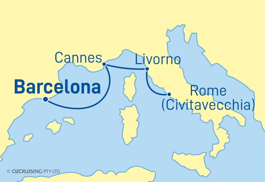 Norwegian Escape Barcelona to Rome - Ozcruising.com.au