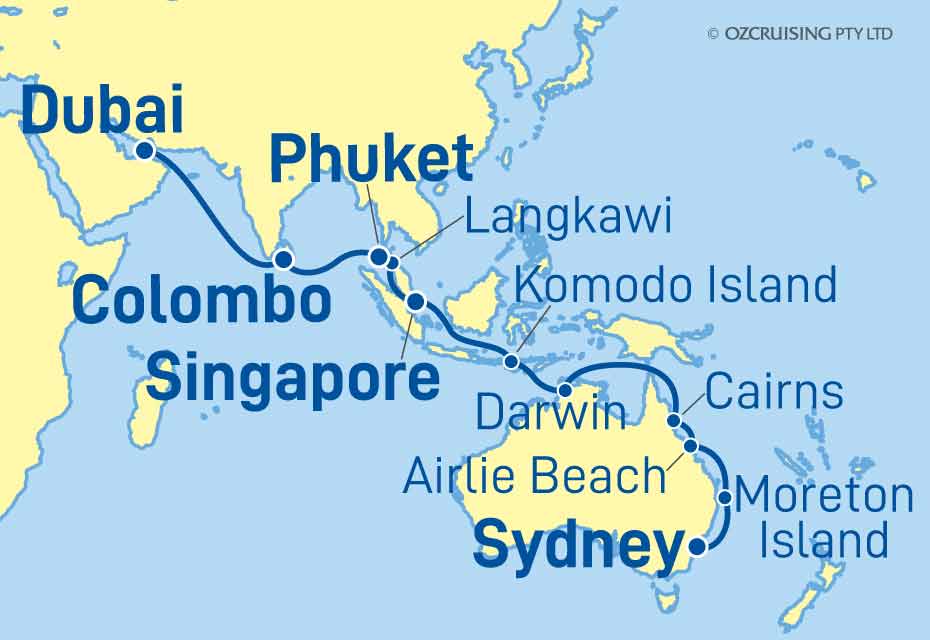 Island Princess Sydney to Dubai - Ozcruising.com.au