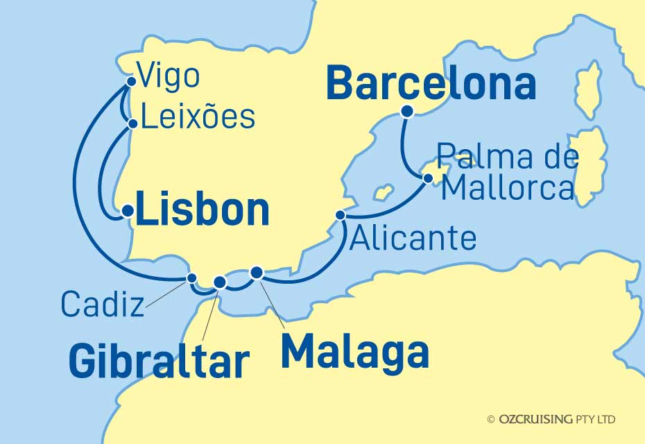 10 Night Lisbon to Barcelona Cruise on the Celebrity Infinity CC23