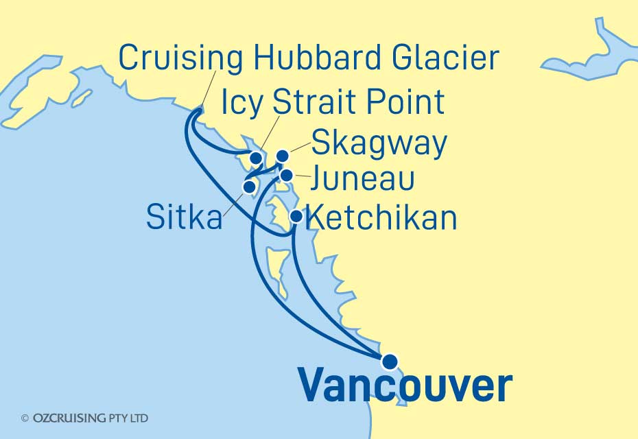 crown princess alaska cruise itinerary