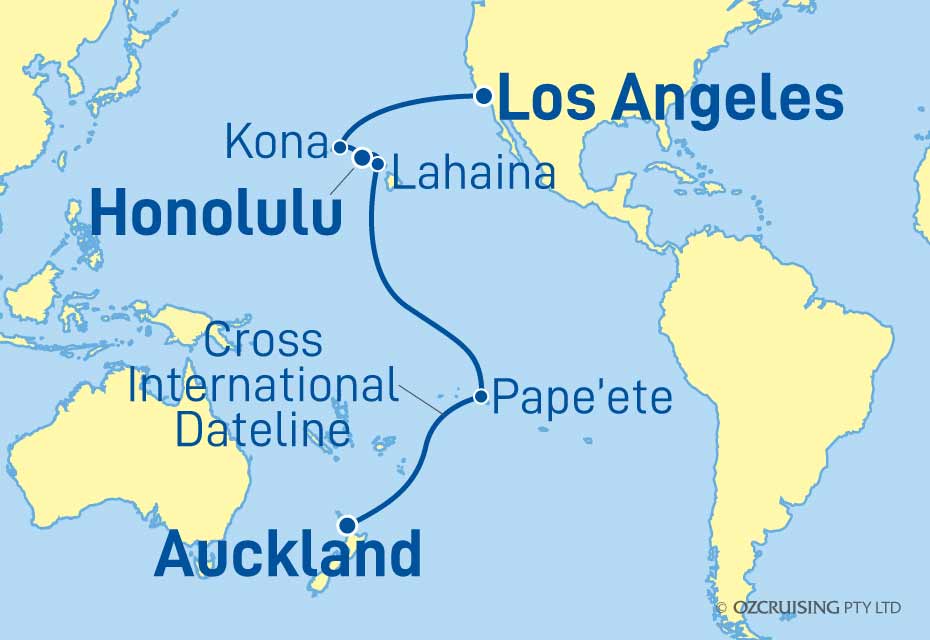 22 Night Auckland to Los Angeles Cruise on the Majestic Princess PC23