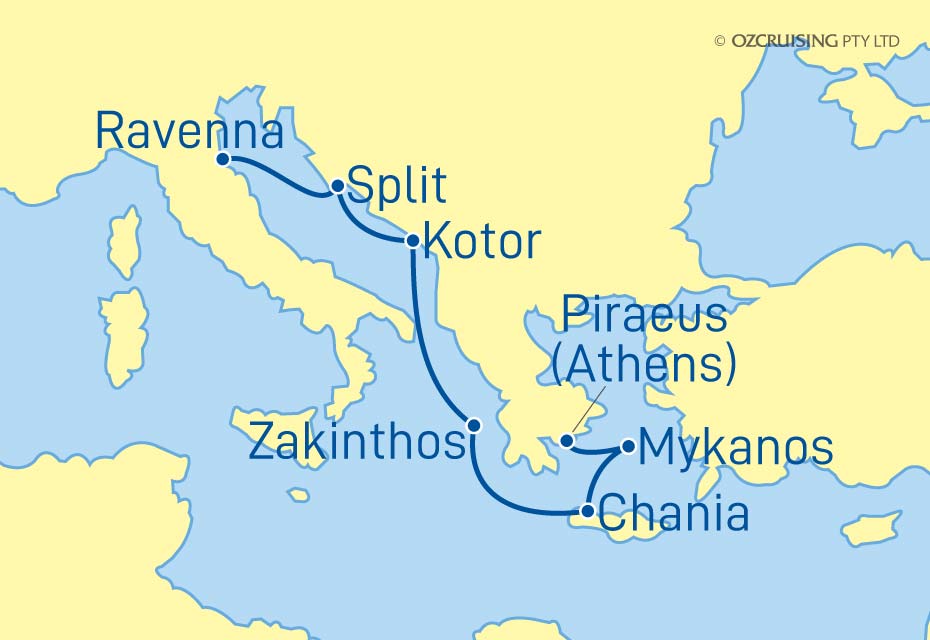 Rhapsody Of The Seas Athens to Ravenna - Cruises.com.au
