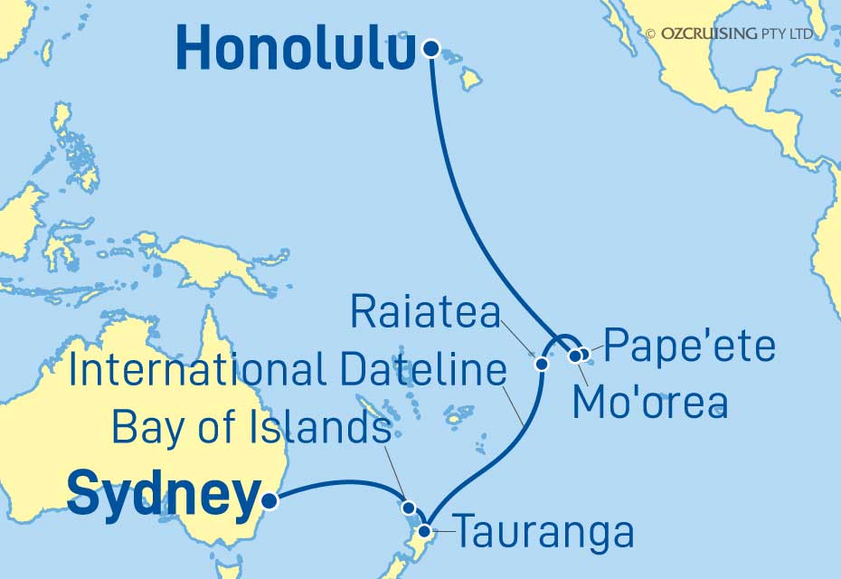 sydney to hawaii cruise 2024
