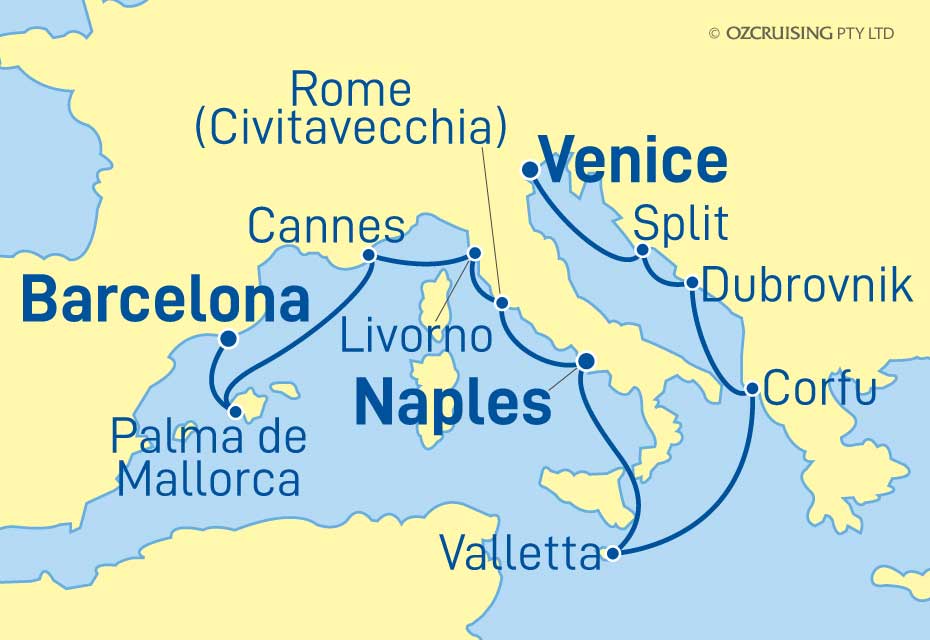 11 Night Trieste (Venice) to Barcelona Cruise on the Norwegian Escape