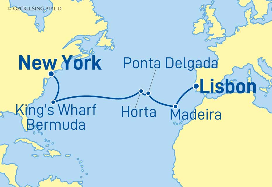 12 Night Lisbon to New York Cruise on the Norwegian Jade NC23JAD
