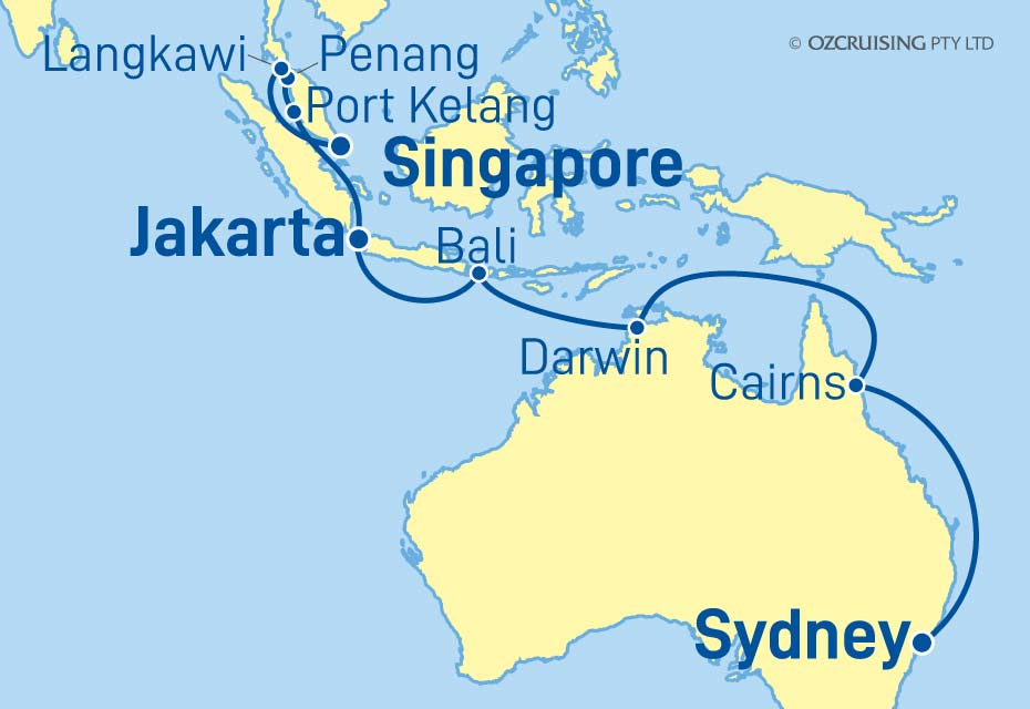 Queen Victoria Sydney to Singapore - Ozcruising.com.au
