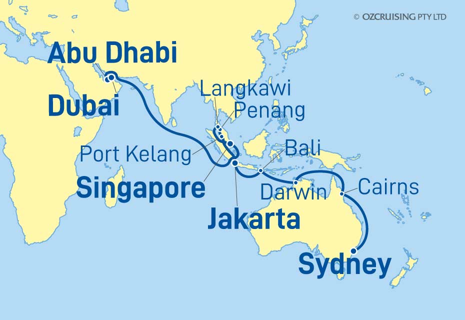 Queen Victoria Sydney to Dubai - Ozcruising.com.au