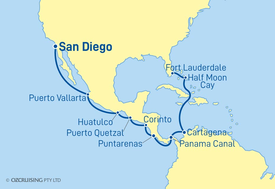 ms Volendam San Diego to Fort Lauderdale - Ozcruising.com.au
