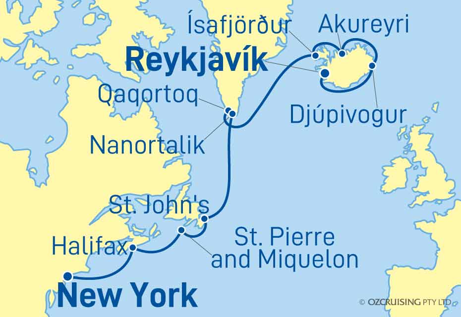 12 Night Reykjavik to New York Cruise on the Norwegian Star NC25STA2025072612REYNYC