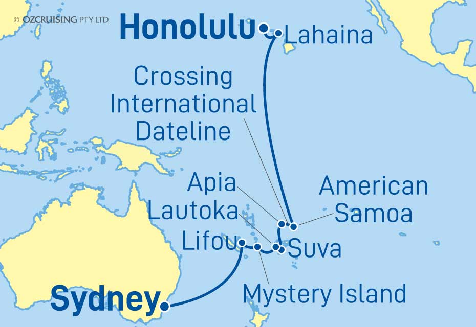 celebrity cruises honolulu to sydney 2022