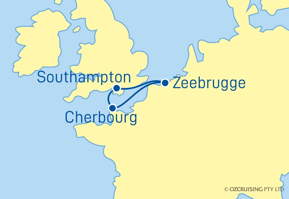 Queen Anne Port of Bruges-Zeebrugge & Cherbourg - Cruises.com.au