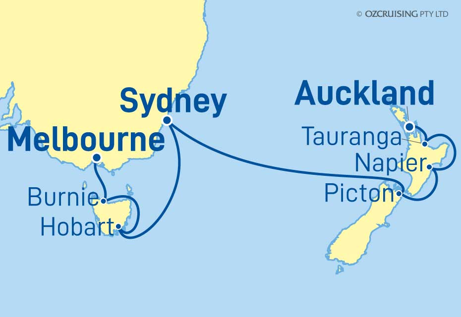 14 Night Melbourne To Auckland Cruise On The Resilient Lady VV23   57404 