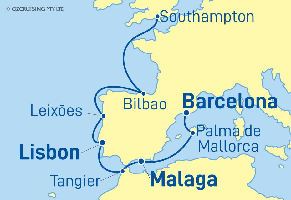 Island Princess Southampton to Barcelona - Cruises.com.au