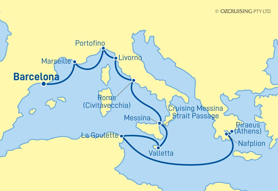 ms Oosterdam Barcelona to Piraeus (Athens) - Cruises.com.au