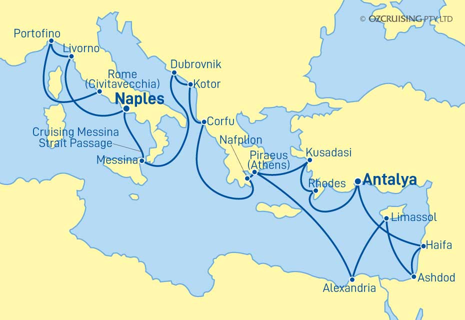 21 Night Mediterranean Cruise on the ms Oosterdam HA24O444A