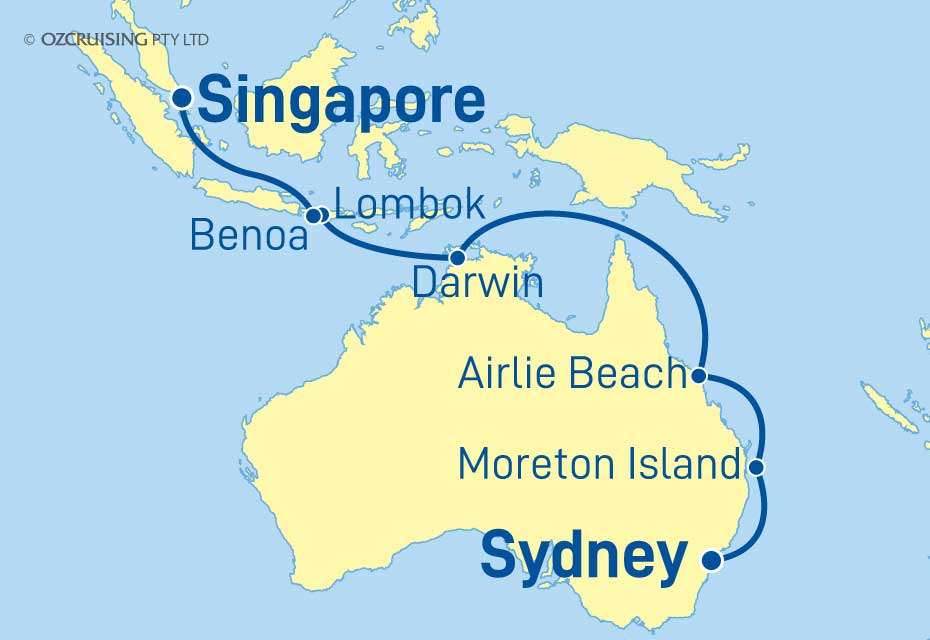 16 Night Singapore to Sydney Cruise on the Carnival Splendor CL24