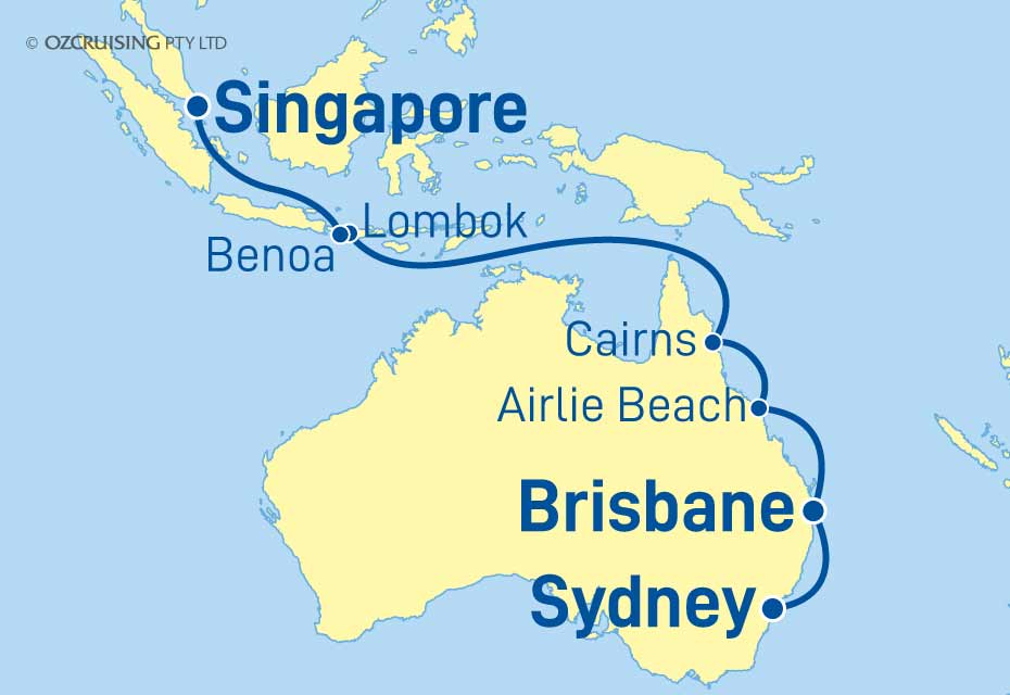 15 Night Sydney to Singapore Cruise on the Carnival Splendor CL24