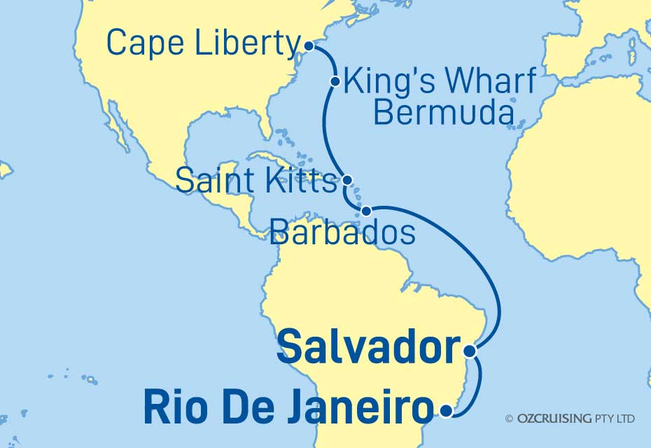 Celebrity Eclipse Rio de Janeiro to Cape Liberty - New Jersey - Ozcruising.com.au