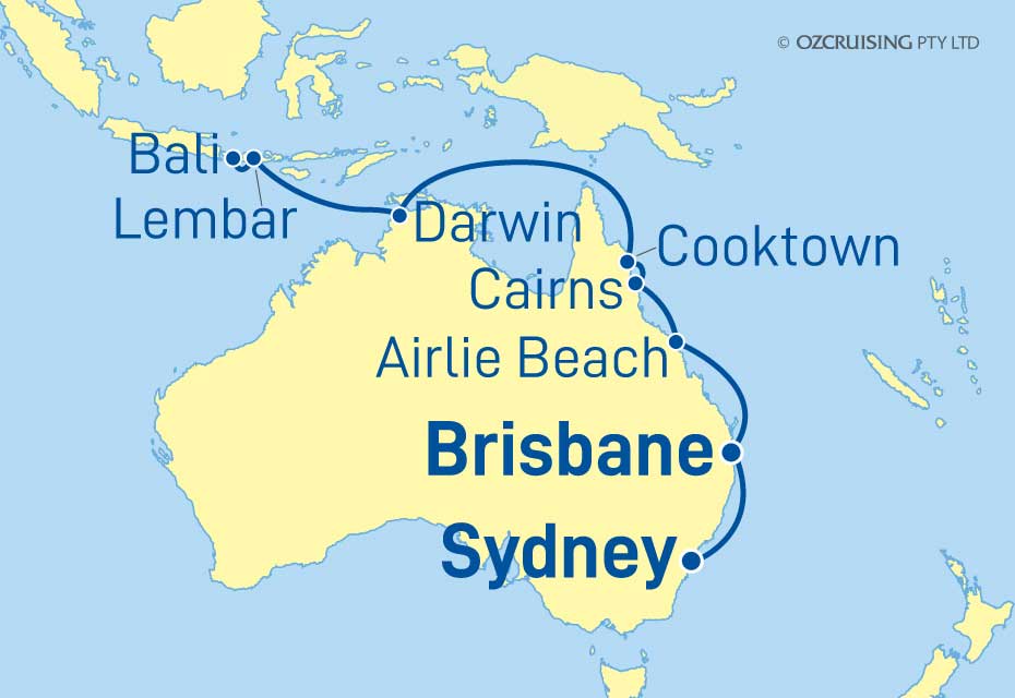 14 Night Sydney to Bali Cruise on the Norwegian Spirit NC24SPR