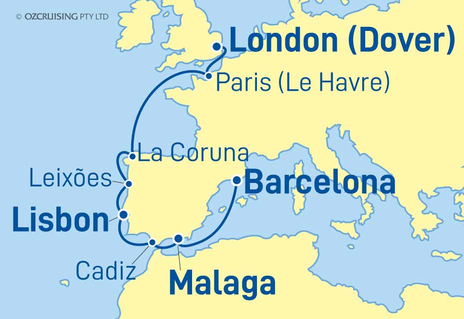 Carnival Legend Barcelona  to London - Cruises.com.au