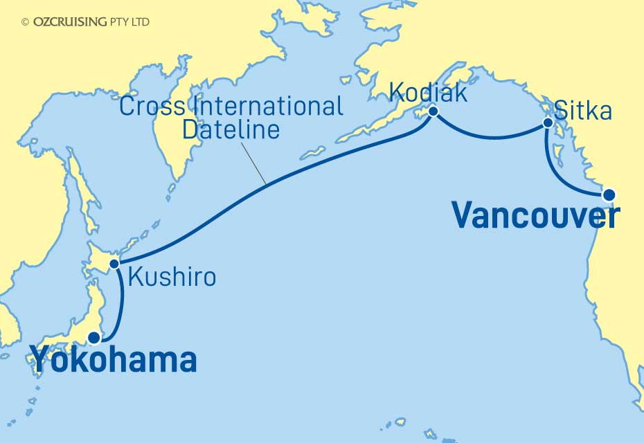 ms Noordam Vancouver to Yokohama - Ozcruising.com.au