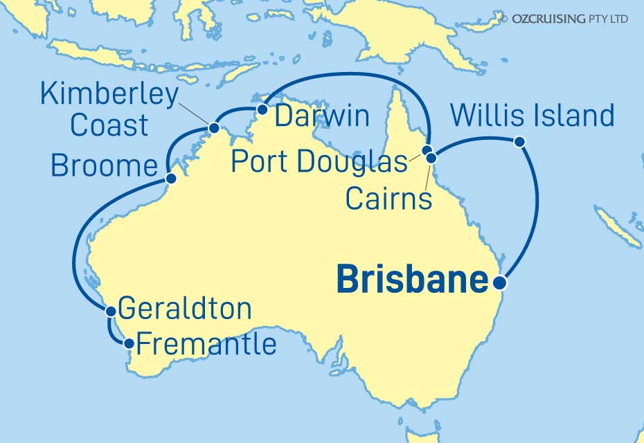 Crown Princess Fremantle to Brisbane - Cruises.com.au