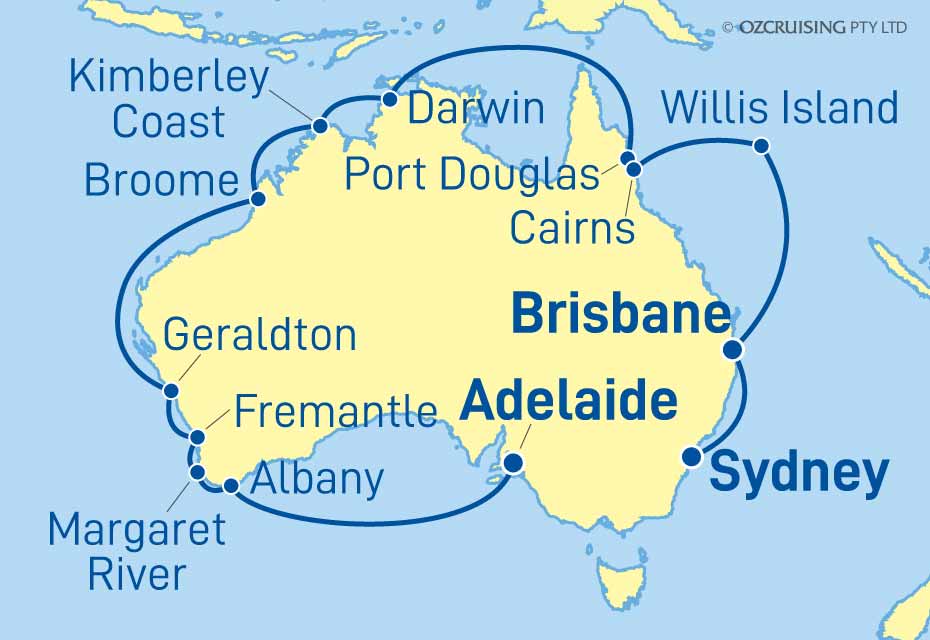 Crown Princess Adelaide to Sydney - Ozcruising.com.au