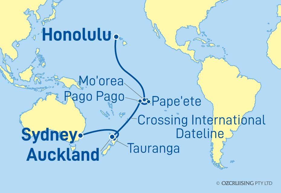 Royal Princess Sydney to Honolulu - Ozcruising.com.au